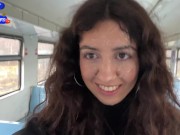 Stranger Helped Me Cum On Public Train And Walks Around Carriages With Cum On Face - CUMWALK 14/16