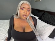 Busty Ebony MILF Begs a White Boy for a Creampie 1/16