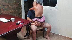 How delicious it is to fuck at home with my stepsister. I like it when she swallows my cum.