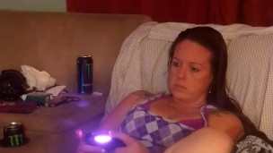 Friend lets me film up her purple skirt while she is playing video games (part 2)