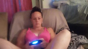 Caught filming up friends mini dress to see her black panties while she playing video games (part 1)