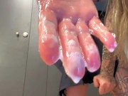 Risky Squirt Fun in Men's McDonald's Restroom with Open Door 5/16