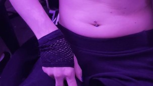 Femboy in skirt cums from Domi