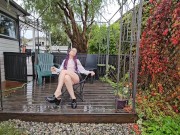 Pouring Rain Camping Chair Shoe Dangling 9/16