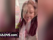 Big boobs babe sucks cock from under blowjob view, closeup creampie dripping puckering, black lipstick asshole - Lelu Love 7/16