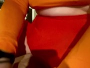 Sexy thick Velma rides dick and cums on dick while being choked 4K 3/16