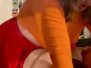 Sexy thick Velma rides dick and cums on dick while being choked 4K 5/16