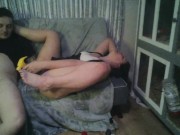 I tied him up and made him watch me cum for strangers, then i made him cum in me 10/16