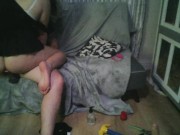 I tied him up and made him watch me cum for strangers, then i made him cum in me 16/16