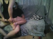 I tied him up and made him watch me cum for strangers, then i made him cum in me 6/16