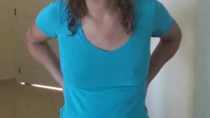 Stepson's friends masturbate while seeing my tits and want to suck them, they cum hard