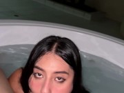 Follando en el jacuzzi de noche! Big cum 8/16
