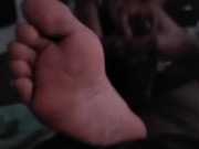 1023FEET step sibling gives handjob with soft soles