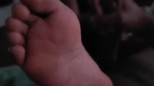 1023FEET step sibling gives handjob with soft soles