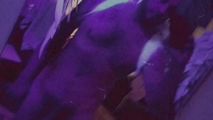 Naked Angel plays with his dick
