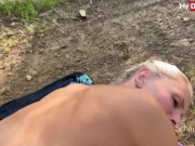 Blonde amateur Schnuggie91 sucks cock & fucks doggy style outdoors - Mydirtyhobby 11/16