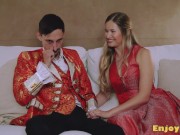 Beneath the super-naughty light-haired with meaty tits, stockings and hairless pussy, lechery and oral bang-out always reign. 4/16