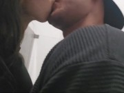 Corre perra, mi amiga es una puta me hace mamada en baño publico y nos descubren mientras follamos 2/16