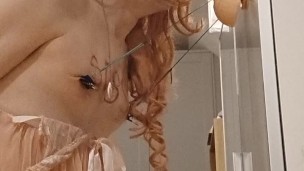 Sissy Alicia in nipple predicament