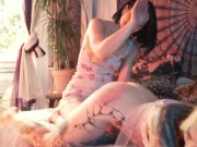 Tattooed Roommate in Lingerie Gets a Lesbian GirlGirl Spanking and then Gets Pussy Fisting 6/16