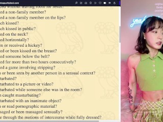 Fit Asian girl Peachy takes the Rice Purity Test! – STIs? Cheated? Number of partners? & more