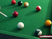 Big tits babes playing strip pool and using big sex toys 6/16