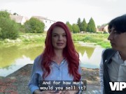 VIP4K. Sexy redhead Miss Olivia showed her red lingerie and fucked in public in front of her BF 6/16