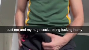 Home Alone College Stud Stroking His Huge Cock Fingering and Getting Horny On Camera