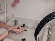 Cleaning my dirty toys after a dirty stream 11/16