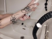 Cleaning my dirty toys after a dirty stream 2/16