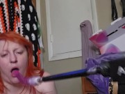 Redheaded Fuck Machine Throat Training - #1