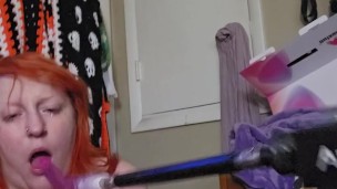 Redheaded Fuck Machine Throat Training - #1