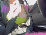 Italian Big Tits Milf sexy Car ride Big Tits Big Nipples Flashing Horny Milf OF@ArtemisiaLove101 14/16