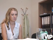 VIP4K. Blonde babe came to get a loan and got a huge cock. Hot sex with Andrea & Stanley Johnson 4/16