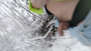 Peeing in snow land- snow everywhere