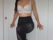 Petite Cum Slut Slides Her Tight Body Into Her Pantyhose And Socks 👠 Shows Off Her Body For You 🫦 3/16