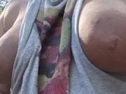Asking stranger for directions while flashing my big tits