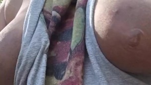 Asking stranger for directions while flashing my big tits