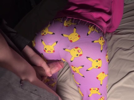 Stepbro rubs my ass innocently and cock slipped in... Kinky rubbing and Creamy Fuck
