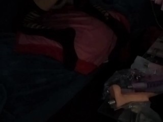 sex machine fucking my pussy hard! huge black dildo!