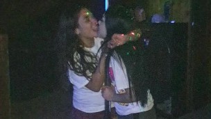 Part 2 of me and latina French kissing by the stripper pole