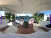 PURITYVR Big tit blonde Lisa Amane rides a stiff cock at the poolside cabana 7/16