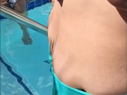 Flashing tits  in front of stranger in the hot tub