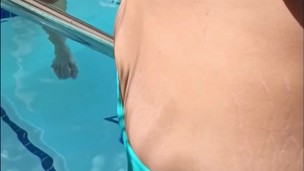 Flashing tits in front of stranger in the hot tub