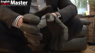 Suited boss huffs and jerks cock with JOI POV from his dress shoes PREVIEW