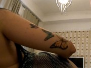 Sexy and Hot Rave Festival Electornic Music Lover Big Booty Big Boobs Brunette Slut plays with Cock 11/16