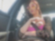 Italian Milf Artemisia Love sexy car ride smoking and showing her big tits and big nipples OF in bio 11/16