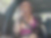 Italian Milf Artemisia Love sexy car ride smoking and showing her big tits and big nipples OF in bio 3/16