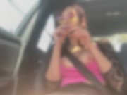 Italian Milf Artemisia Love sexy car ride smoking and showing her big tits and big nipples OF in bio 7/16