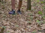 MATURE4K. Kinky mature giantess Diana loves pet play in stockings with 2 strangers in public 3/16